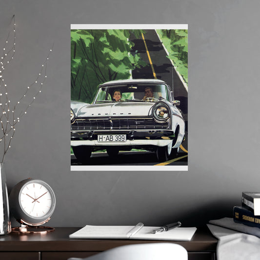 Throwback Drive - Discover the 50s with this Vintage Car Poster | Limited Edition