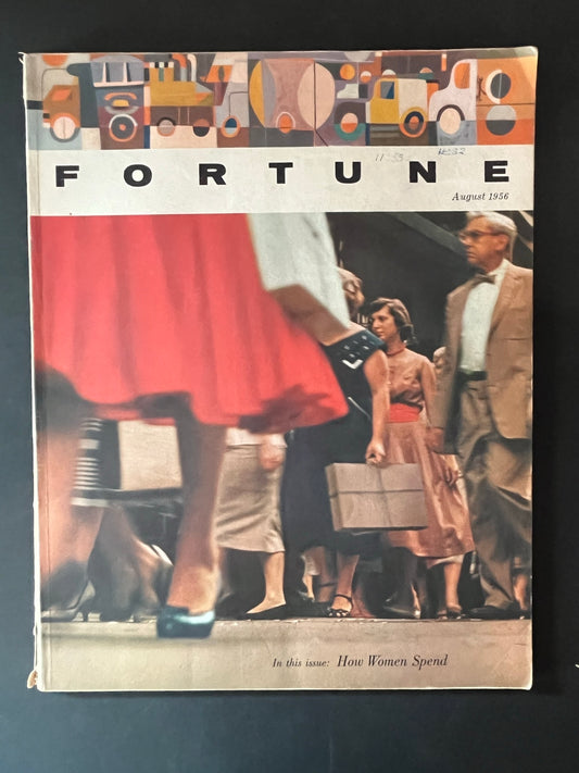 Fortune Magazine August 1956 - 'How Women Spend' Dynamic Cover Art-CropsyPix