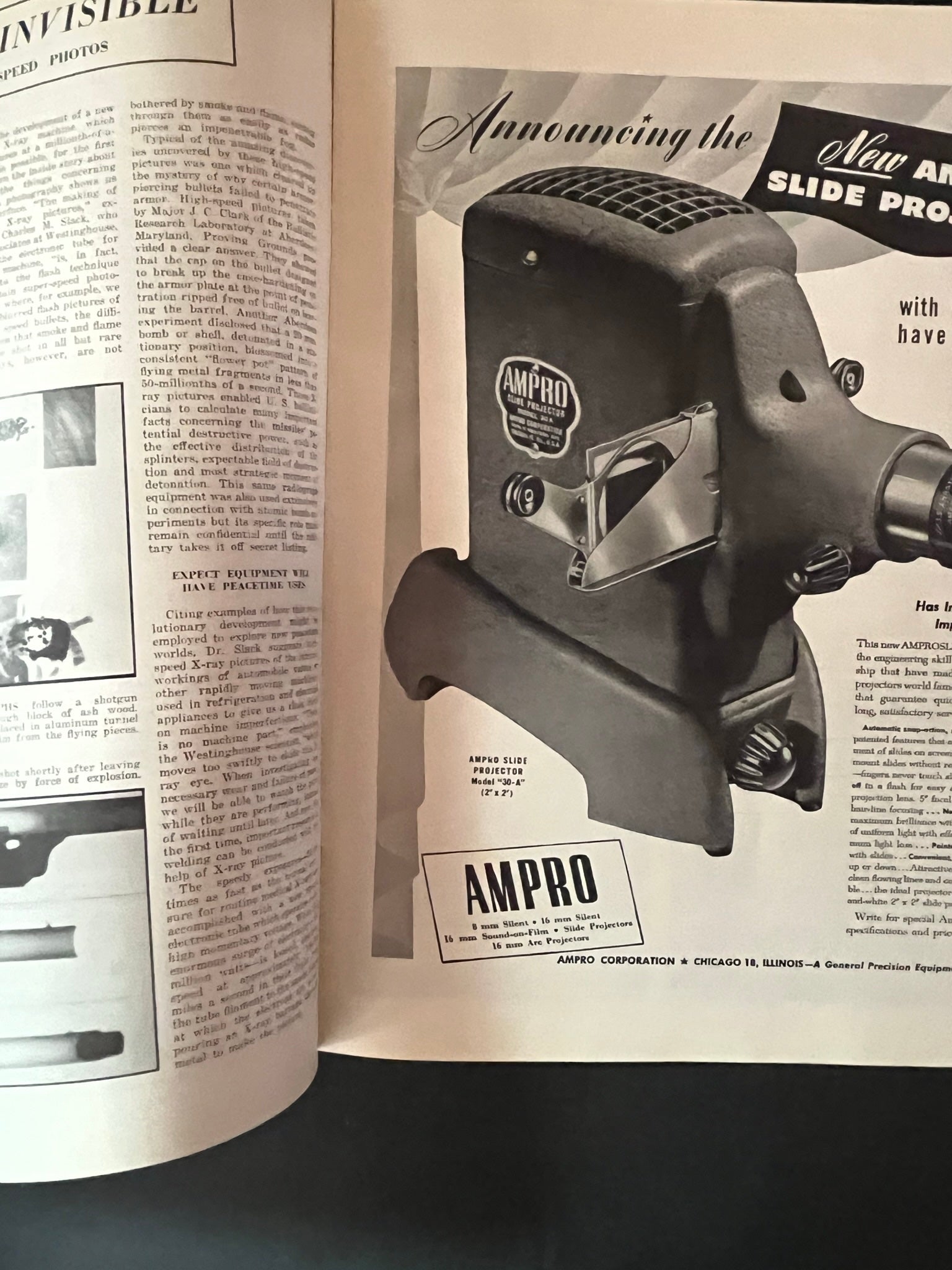 U.S. Camera November 1946 - Vibrant College Pennant Cover Design-CropsyPix