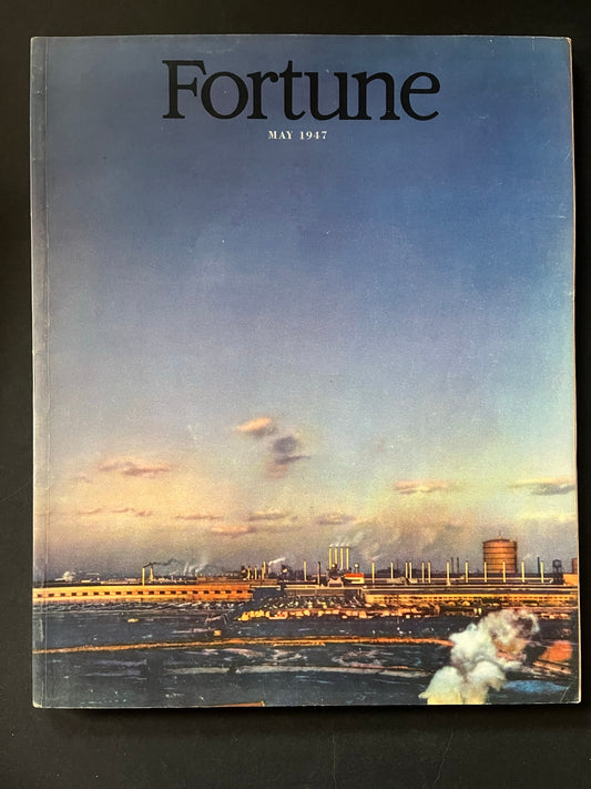 Fortune Magazine May 1947 - Vintage Industrial Landscape Cover, Business Insights-CropsyPix