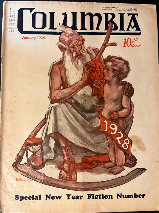 The January 1928 cover portrays Father Time passing the New Year to a youthful figure, symbolizing the timeless tradition of ushering in a new beginning. This artistic representation is a poignant reminder of the ever-turning pages of time, captured within this magazine.