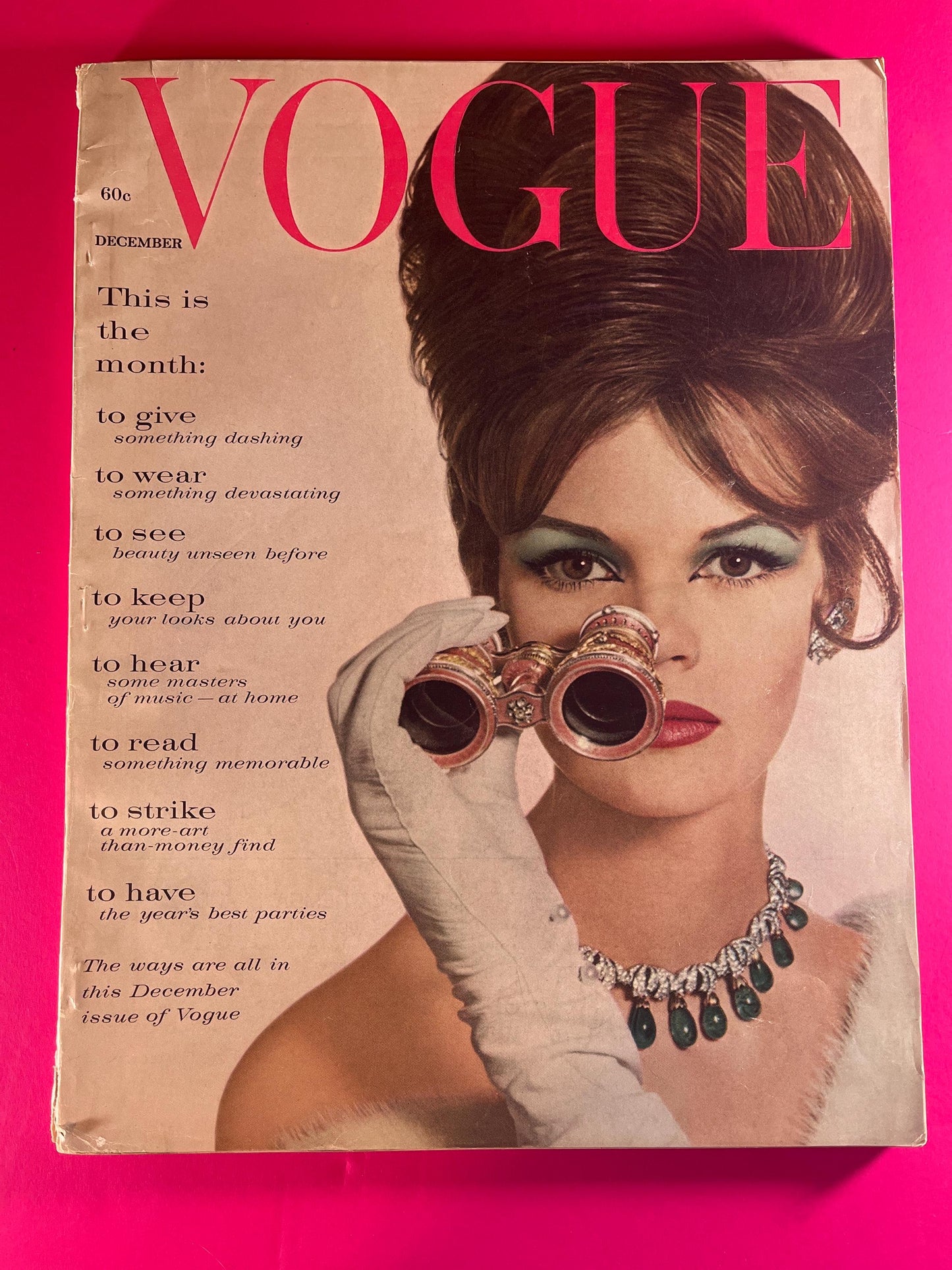 Vogue Magazine December 1960 - Vintage Fashion, Holiday Style, Iconic Cover Art